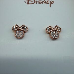 Disney Sparkling Rose Gold Minnie Mouse Studs with crystals NWT